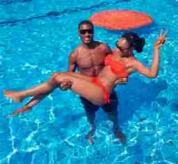 Super Eagles Star, Jude Ighalo, His Wife And Kids Go Swimming (Photos)